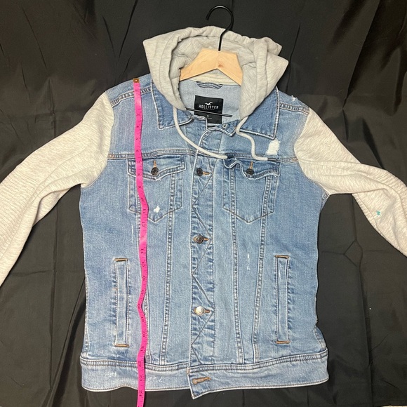 Hollister Epic Flex Denim Hooded Sweatshirt Unisex - Picture 14 of 15